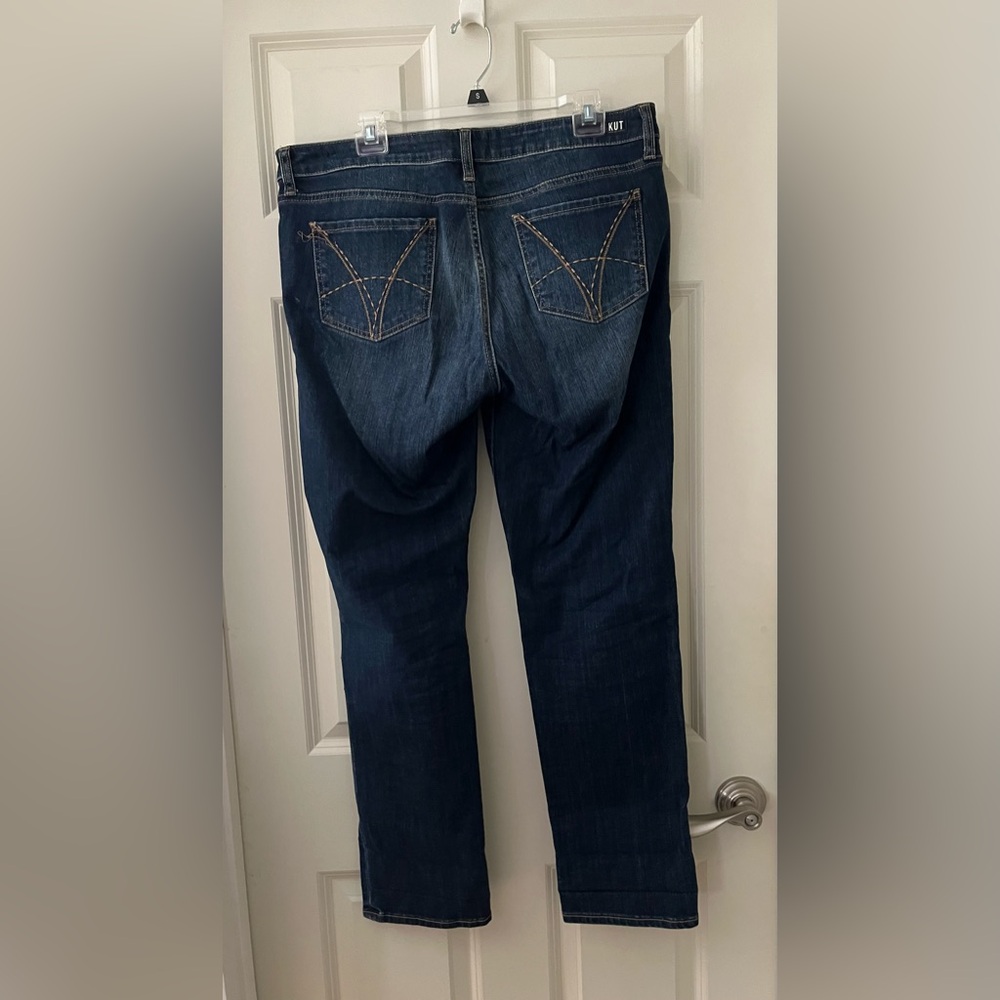 KUT from the Kloth Women's Catherine Boyfriend Blue Jean contrast stitching 12
